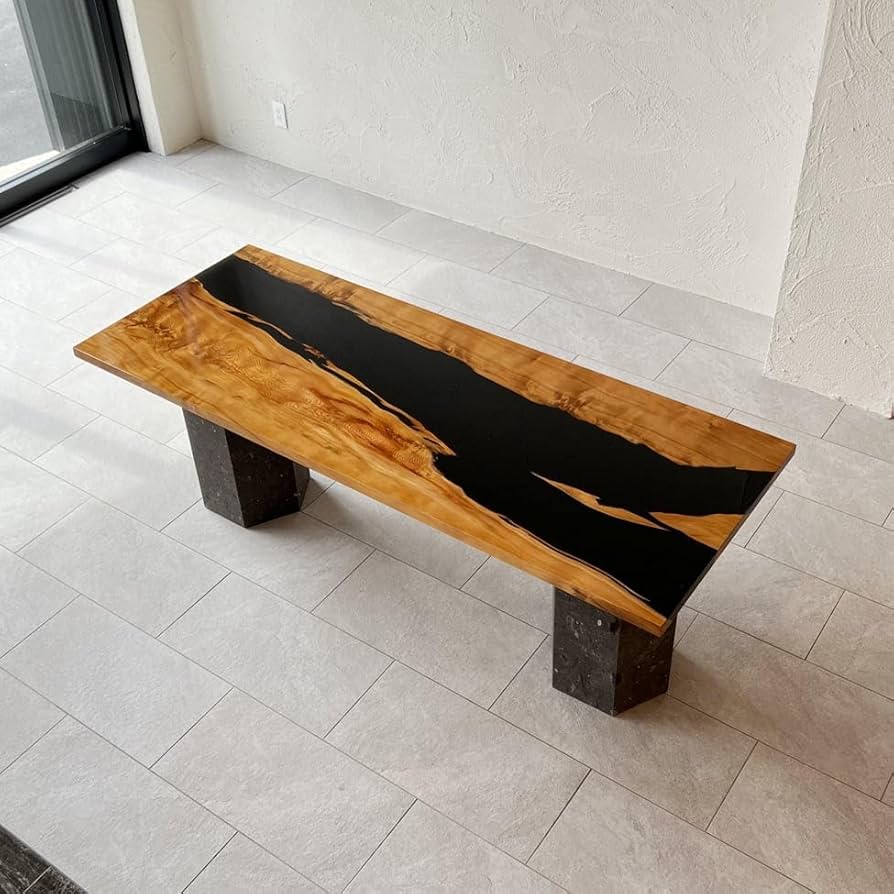 Amazon｜銘木屋 杉 スギ ダイニングテーブル 一枚板 レジン